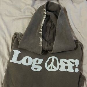 Rare Madhappy Log Off Hoodie Washed Brown Heavyweight